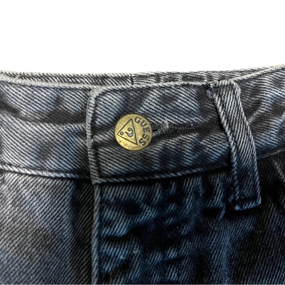 Vintage 90s GUESS jeans black  wash high waisted straight leg size 26 - Picture 5 of 11